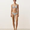 Jacquard Polka Dot Halter Bikini Top