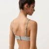Jacquard Polka Dot Halter Bikini Top