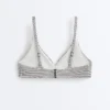 Jacquard Polka Dot Halter Bikini Top