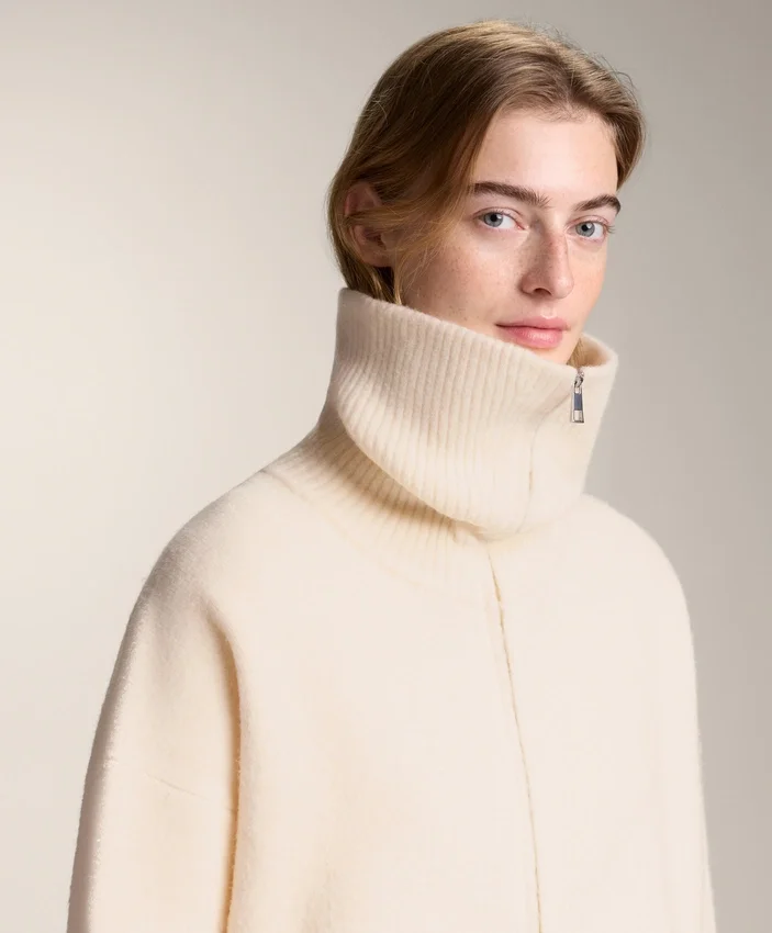 Knit Jacket with High Collar Knit Jacket with High Collar