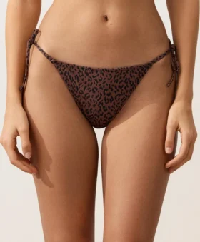 Leopard Print Medium-Coverage Tie Bikini Briefs