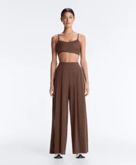 Light Touch Wide-Leg Trousers with Darts