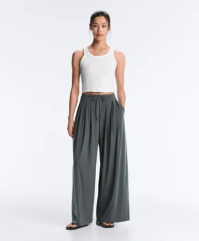 Light Touch Wide-Leg Trousers with Darts