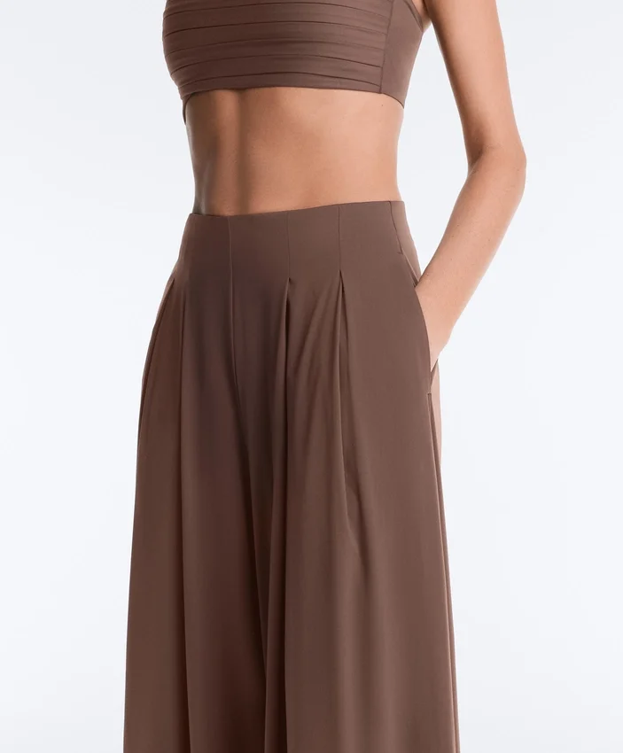 Light Touch Wide-Leg Trousers with Darts Light Touch Wide-Leg Trousers with Darts