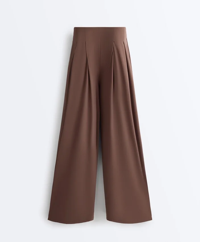 Light Touch Wide-Leg Trousers with Darts Light Touch Wide-Leg Trousers with Darts