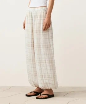 Linen and Lyocell Blend Bloomer Trousers