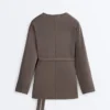 Long Asymmetric Stripe Jacket with Modal