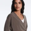 Long Asymmetric Stripe Jacket with Modal