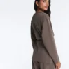 Long Asymmetric Stripe Jacket with Modal