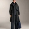 Long Asymmetrical Stripe Jacket with Modal Long Asymmetrical Stripe Jacket with Modal