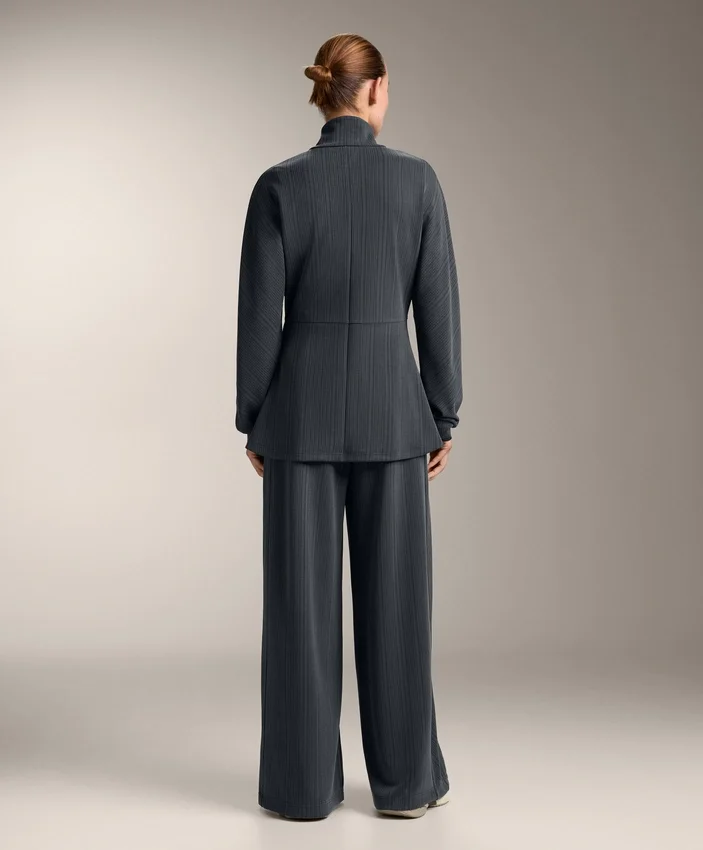 Long Asymmetrical Stripe Jacket with Modal Long Asymmetrical Stripe Jacket with Modal