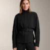 Long Belted Jacket with Brushed Modal Long Belted Jacket with Brushed Modal