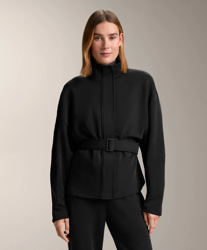 Long Belted Jacket with Brushed Modal Long Belted Jacket with Brushed Modal