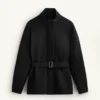 Long Belted Jacket with Brushed Modal Long Belted Jacket with Brushed Modal