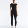 Long Compressive Short Sleeve Jumpsuit Long Compressive Short Sleeve Jumpsuit