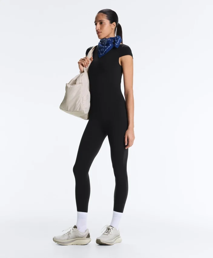 Long Compressive Short Sleeve Jumpsuit Long Compressive Short Sleeve Jumpsuit