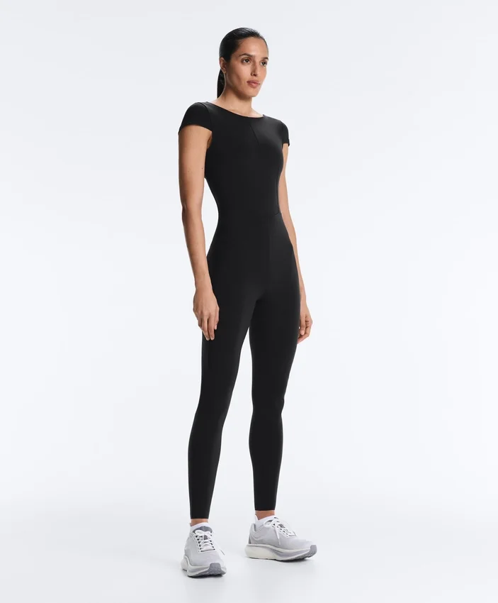 Long Compressive Short Sleeve Jumpsuit Long Compressive Short Sleeve Jumpsuit