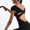 Long Compressive Short Sleeve Jumpsuit Long Compressive Short Sleeve Jumpsuit