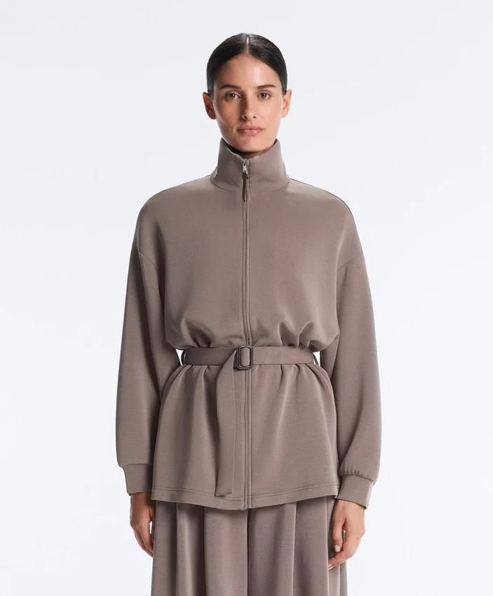 Long Corset Jacket with Soft-Touch Modal Belt Long Corset Jacket with Soft-Touch Modal Belt