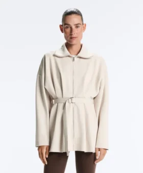 Long Cotton Piqué Belted Jacket Long Cotton Piqué Belted Jacket