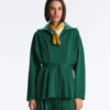 Long Cotton Piqué Belted Jacket Long Cotton Piqué Belted Jacket