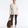 Long Cotton Piqué Belted Jacket