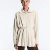 Long Cotton Piqué Belted Jacket