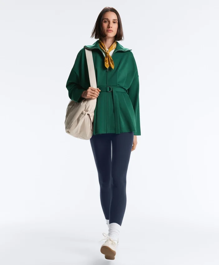 Long Cotton Piqué Belted Jacket Long Cotton Piqué Belted Jacket
