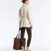Long Cotton Piqué Belted Jacket