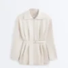 Long Cotton Piqué Belted Jacket