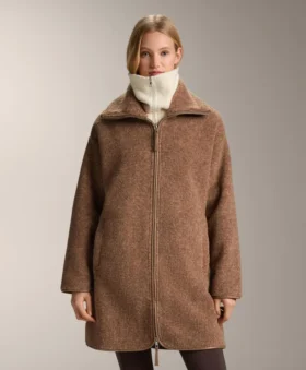 Long Faux-Shearling Jacket