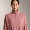 Long Jacket with Adjustable Waist and Striped Texture Long Jacket with Adjustable Waist and Striped Texture