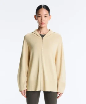 Long Knit Hooded Jacket