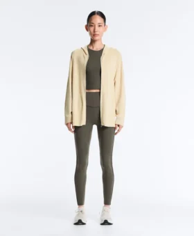 Long Knit Hooded Jacket