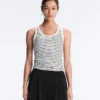 Long Modal Rib Stripe Tank Top Long Modal Rib Stripe Tank Top
