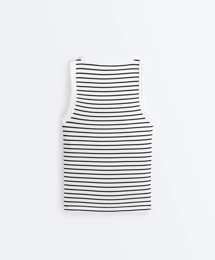 Long Modal Rib Stripe Tank Top Long Modal Rib Stripe Tank Top
