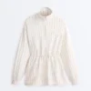 Long Pinstripe Jacket with Adjustable Waist and Soft-Touch Modal Long Pinstripe Jacket with Adjustable Waist and Soft-Touch Modal