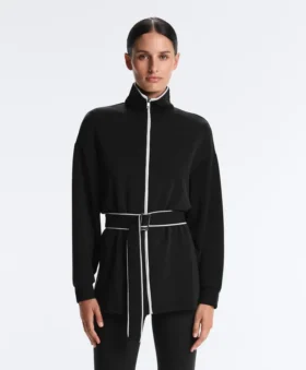 Long Piping Jacket with Soft-Touch Modal
