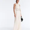 Long Piping Piqué Jumpsuit with Cotton Long Piping Piqué Jumpsuit with Cotton