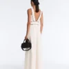 Long Piping Piqué Jumpsuit with Cotton Long Piping Piqué Jumpsuit with Cotton