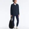 Long Piqué Jacket with Contrast Cotton Piping Long Piqué Jacket with Contrast Cotton Piping