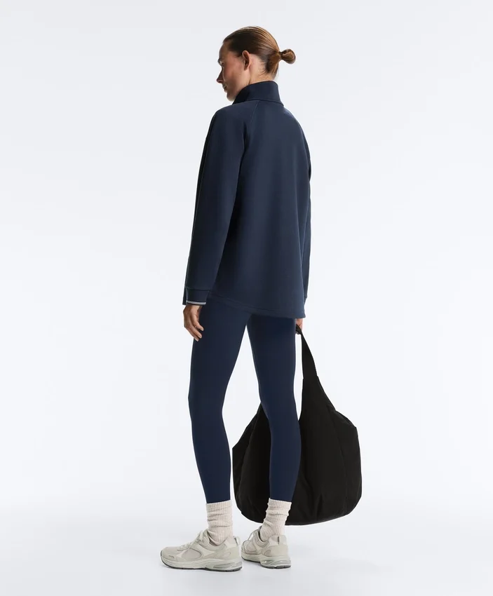 Long Piqué Jacket with Contrast Cotton Piping Long Piqué Jacket with Contrast Cotton Piping