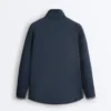 Long Piqué Jacket with Contrast Cotton Piping Long Piqué Jacket with Contrast Cotton Piping