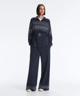 Long Sailor Stripe Jacket with Soft-Touch Modal