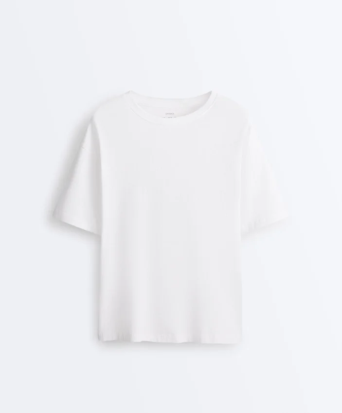 Long Short-Sleeved Cotton Blend T-Shirt Long Short-Sleeved Cotton Blend T-Shirt