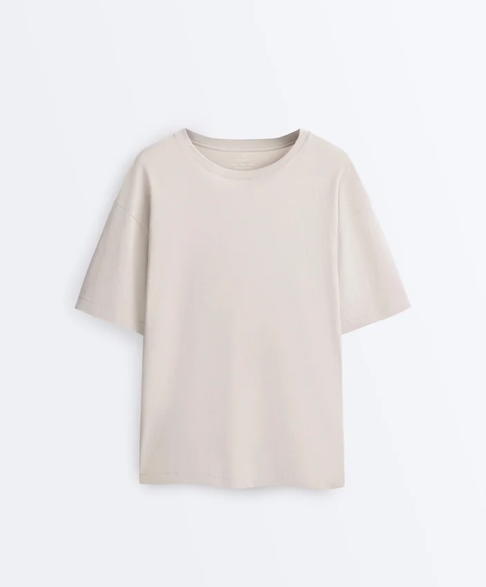 Long Short-Sleeved Cotton Blend T-Shirt Long Short-Sleeved Cotton Blend T-Shirt