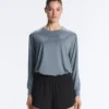 Long-Sleeved Technical T-Shirt with Text Long-Sleeved Technical T-Shirt with Text