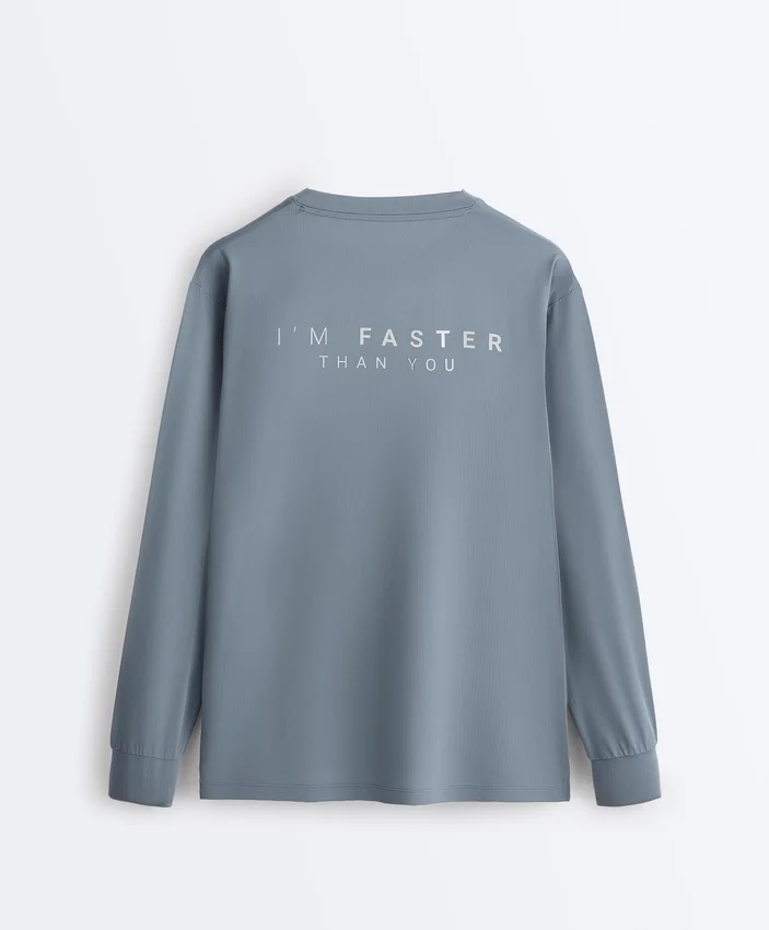 Long-Sleeved Technical T-Shirt with Text Long-Sleeved Technical T-Shirt with Text