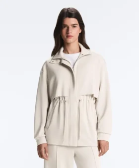 Long Soft-Touch Jacket with Modal and Pockets