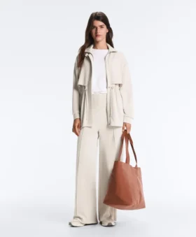 Long Soft-Touch Jacket with Modal and Pockets